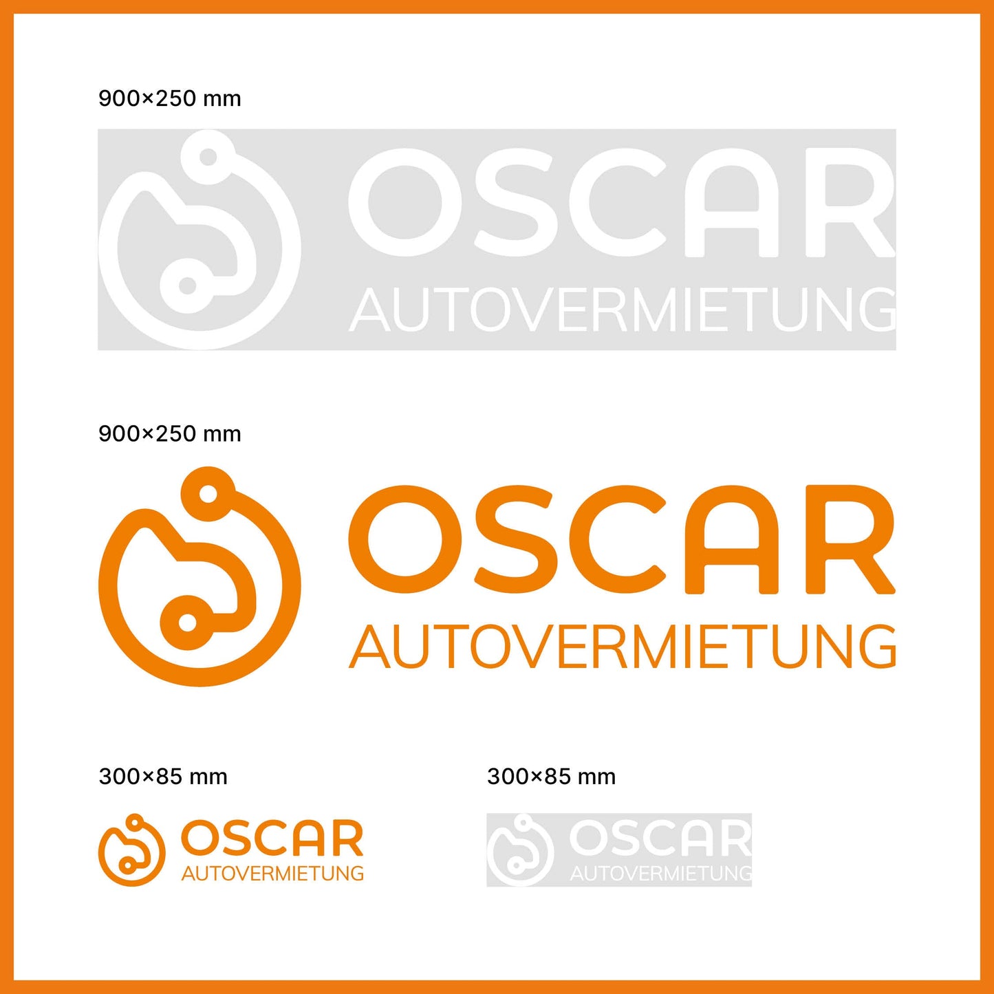 Konturaufkleber mit orangem Logo