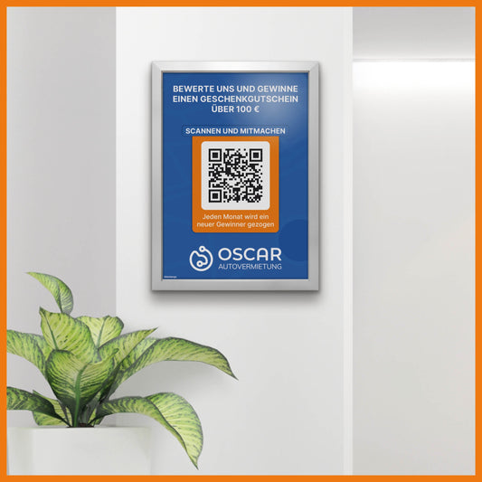 Bewertungsboard mit QR-Code