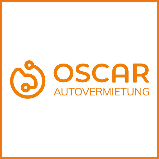 Konturaufkleber mit orangem Logo